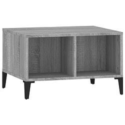 Foto van The living store salontafel industriële stijl - 60x50x36.5 cm - grijs sonoma eiken