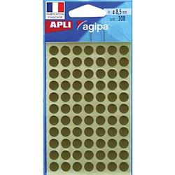 Foto van Agipa ronde etiketten in etui diameter 8 mm, goud, 308 stuks, 77 per blad