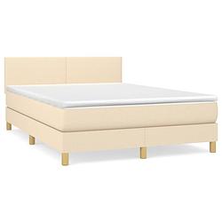 Foto van The living store boxspringbed - pocketvering - 203 x 144 x 78/88 cm - crème - duurzaam en comfortabel