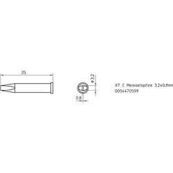 Foto van Weller xt-c soldeerpunt beitelvorm grootte soldeerpunt 3.2 mm inhoud: 1 stuk(s)