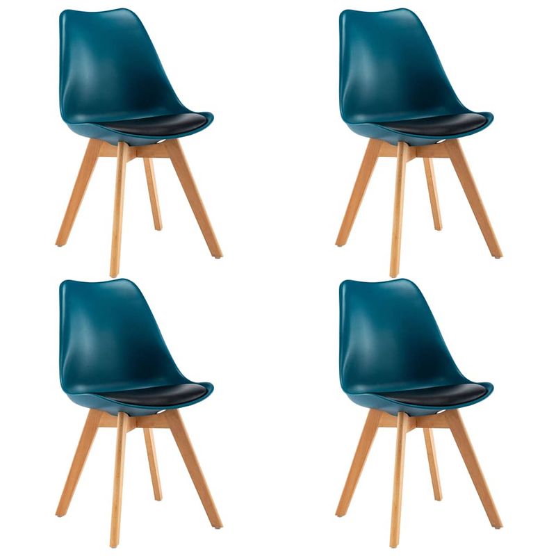 Foto van Vidaxl eetkamerstoelen 4 st turquoise en zwart