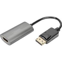 Foto van Digitus da-70823 displayport / hdmi adapter [1x displayport stekker - 1x hdmi-bus] zwart afgeschermd, rond 0.15 m