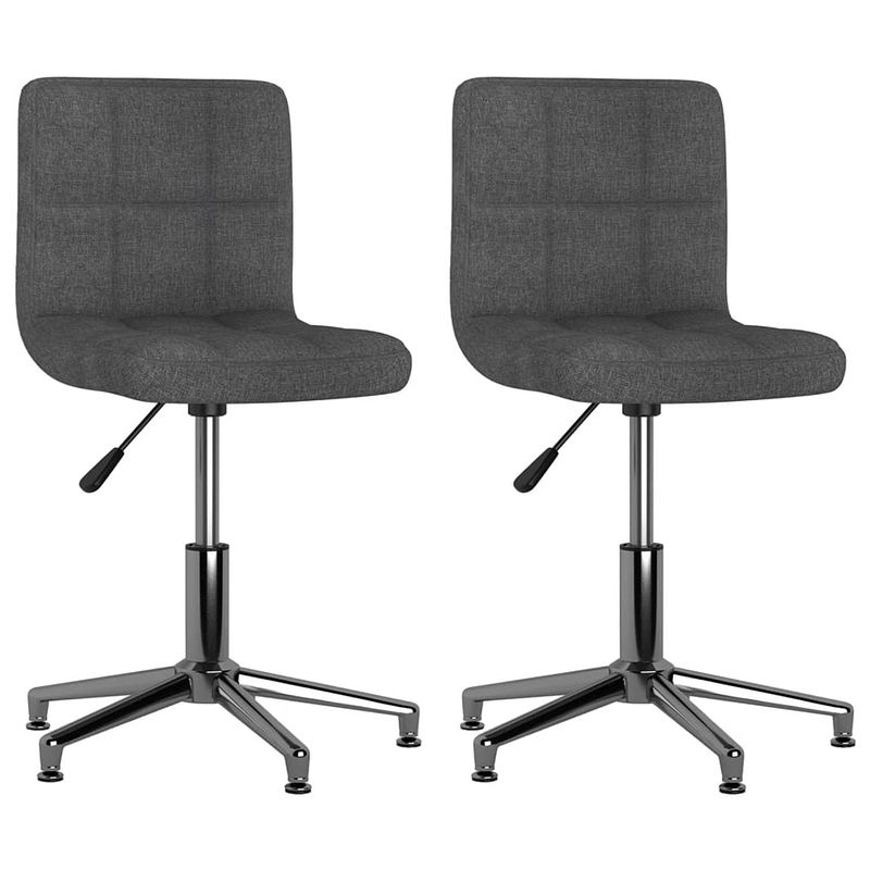 Foto van The living store draaibare eetkamerstoelen - donkergrijs fluweel - 40x47x(74.5-88.5)cm - set van 2