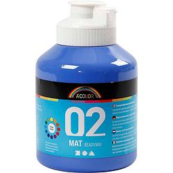 Foto van Packlinq school acrylverf mat. blauw. matt. 500 ml/ 1 fles