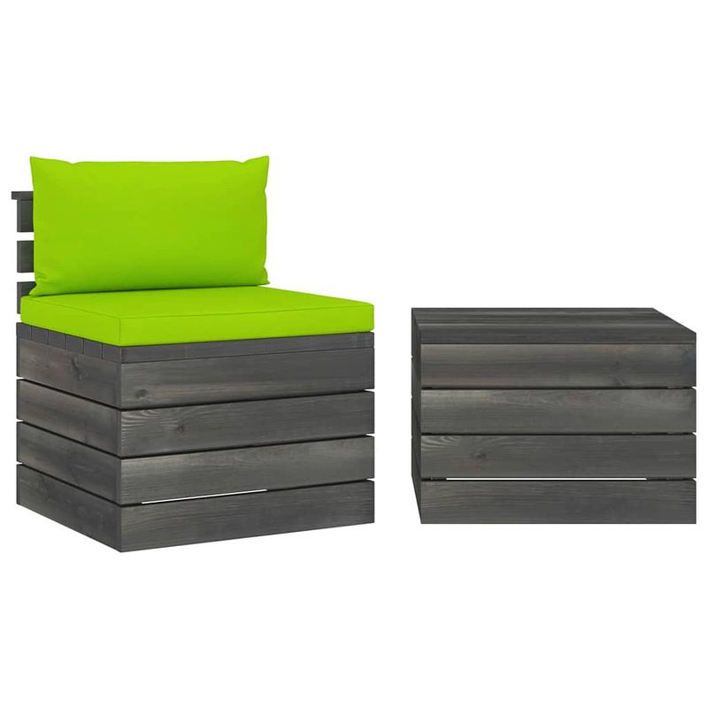 Foto van Vidaxl 2-delige loungeset met kussens pallet massief grenenhout