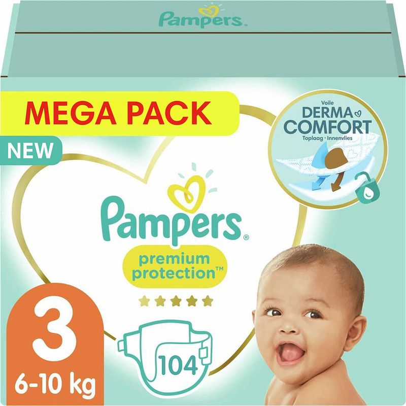 Foto van Pampers - premium protection - maat 3 - mega pack - 104 luiers