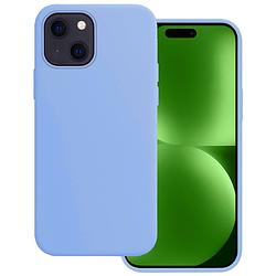 Foto van Basey iphone 15 plus hoesje siliconen back cover case - iphone 15 plus hoes silicone case hoesje - lichtblauw