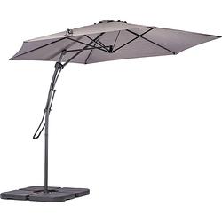 Foto van Maxxgarden zweefparasol - push-up - ø300cm - grijs - inc. parasolhoes