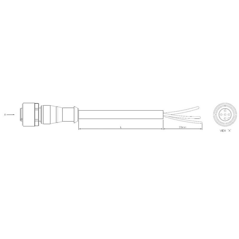 Foto van Te connectivity 1-2273029-1 sensor/actuator connector, geassembleerd m12 aantal polen: 4 bus, recht 1.50 m 1 stuk(s)