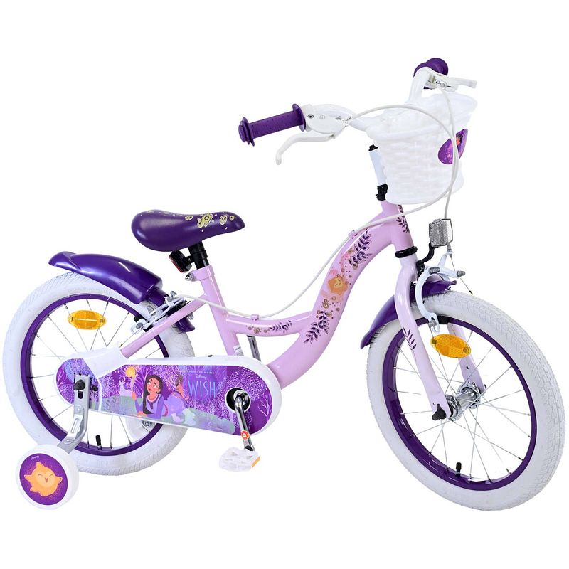 Foto van Disney wish kinderfiets - meisjes - 16 inch - paars - twee handremmen