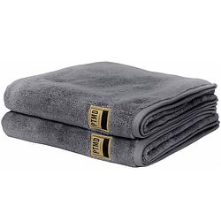 Foto van Ptmd luxe handdoeken - badhanddoek - 100% katoen - 600 g/m² - 50 x 100 cm- grijs - set van 2