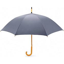 Foto van Paraplu met houten handvat - paraplu'ss - houten paraplu - kwaliteit paraplu grijs