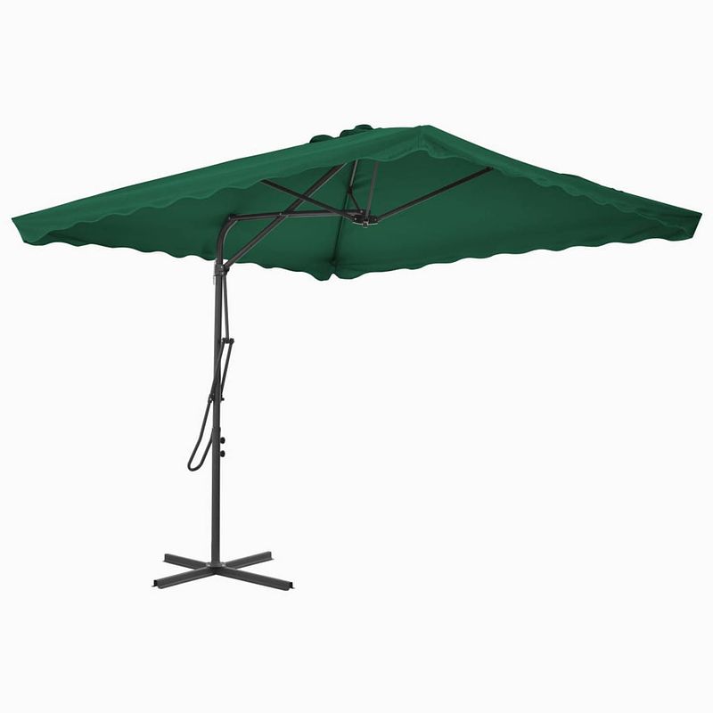 Foto van The living store parasol elegant groen 250x250x230cm - uv-beschermend en anti-vervagend polyester