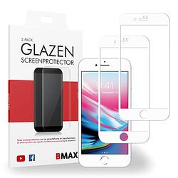 Foto van 2-pack bmax apple iphone 8 plus screenprotector - glass - full cover 5d - white