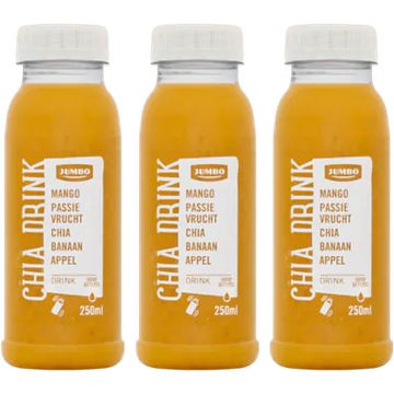 Foto van Jumbo vers sap chia, mango, passievrucht, banaan & appel 3 x 250ml