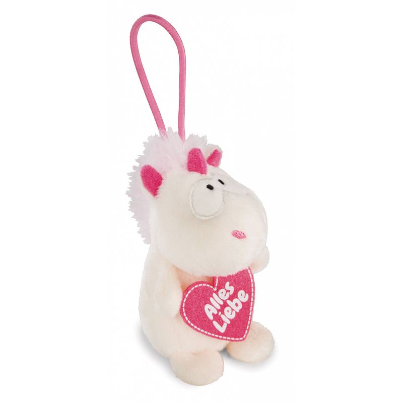 Foto van Nici knuffel unicorn theodor junior pluche 8 cm wit/roze