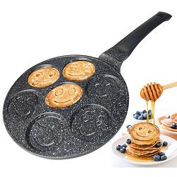 Foto van Cheffinger pancake emoji smiley vorm pancake maker - pannenkoekenpan - crêpemaker - pancake pan