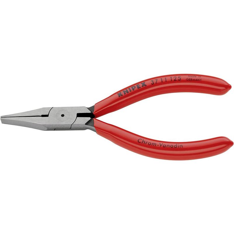 Foto van Knipex 37 11 125 elektronica en fijnmechanica platte tang recht 125 mm