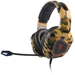 Foto van Berserker gaming army thor over ear headset kabel gamen stereo zwart, oranje, groen volumeregeling