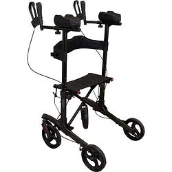 Foto van Aidapt lichtgewicht onderarm rollator - zwart - 4 wielen