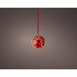 Foto van Microled bal bo d20h20 cm rood/klassiek warm kerstverlichting