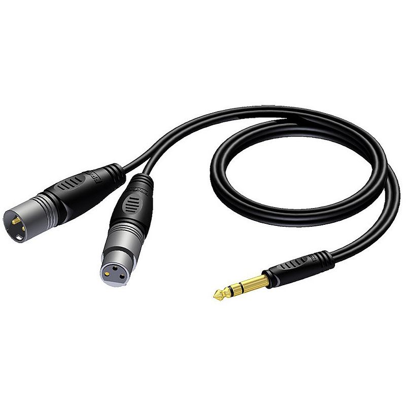 Foto van Procab ref709 xlr male/female - jack male stereo insert 5 m