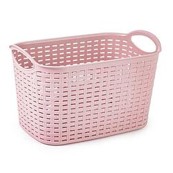 Foto van Plasticforte opbergmand/kastmandje - 19 liter - roze - kunststof - 29 x 39 x 25 cm - opbergbox
