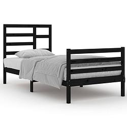 Foto van The living store houten bedframe - eenpersoons - 205.5 x 96 x 104 cm - massief grenenhout bedframe met stabiele