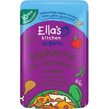 Foto van Ella'ss kitchen organic bio kipkerrie met sperziebonen + kokos 10 m+ 190g bij jumbo