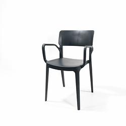 Foto van Essentials wing fauteuil antraciet - set van 6 - stapelstoel plastic - 5092