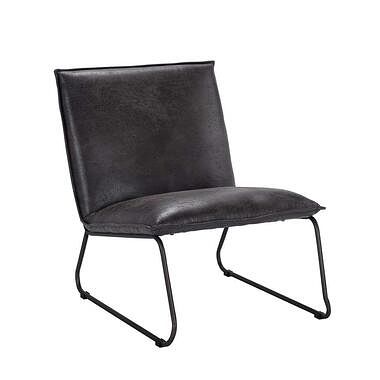 Foto van Fauteuil cooper - leatherlook - grijs - leen bakker