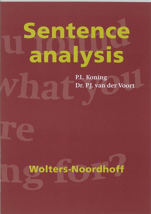 Foto van Sentence analysis - p.j. van der voort, p.l. koning - paperback (9789001482114)