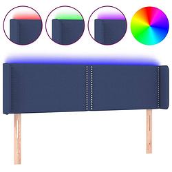 Foto van The living store hoofdbord led blauw - 147 x 16 x 78/88 cm - verstelbaar - led-strip 55 cm - usb-aansluiting