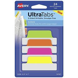 Foto van Avery-zweckform plakindex 74767 24 stuks/pak neon-groen, neon-pink, neon-oranje, neon-geel