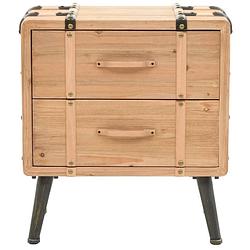 Foto van The living store retro nachtkastje - hout - 50 x 35 x 57 cm - met 2 lades