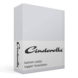 Foto van Cinderella katoen-satijn topper hoeslaken - 100% katoen-satijn - 1-persoons (80x200 cm) - light grey