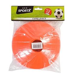 Foto van Sportx sporthoedjes kunststof 19 cm oranje 12 stuks