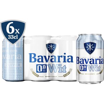 Foto van Bavaria wit bier 0.0% alcoholvrij blik 6 x 330ml bij jumbo