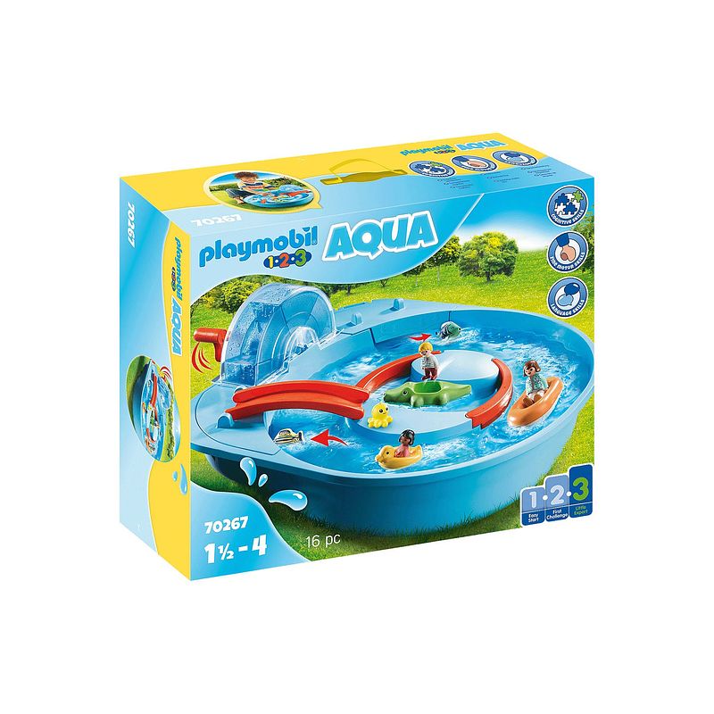 Foto van Playmobil 1, 2, 3 - vrolijke waterbaan (70267)