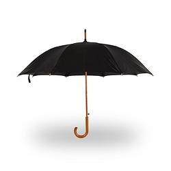 Foto van Paraplu zwart stormparaplu polyester automatische paraplu 395g stevige paraplu opvouwbare paraplu houten