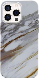 Foto van Bluebuilt white golden grey marble hard case apple iphone 13 pro max back cover