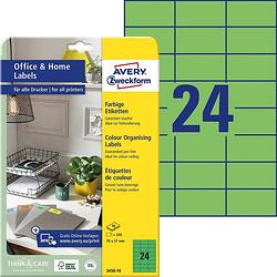 Foto van Avery-zweckform 3450-10 etiketten 70 x 37 mm papier groen 240 stuk(s) permanent universele etiketten 10 vel