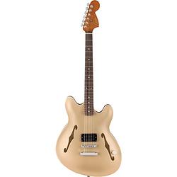 Foto van Fender tom delonge starcaster rw satin shoreline gold semi-akoestische gitaar