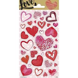 Foto van Funny products stickervel hearts junior papier roze 31 stuks