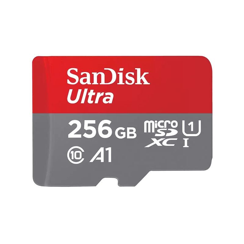 Foto van Sandisk microsdxc ultra 256gb 150mb/s c10 - sda uhs-i micro sd-kaart grijs