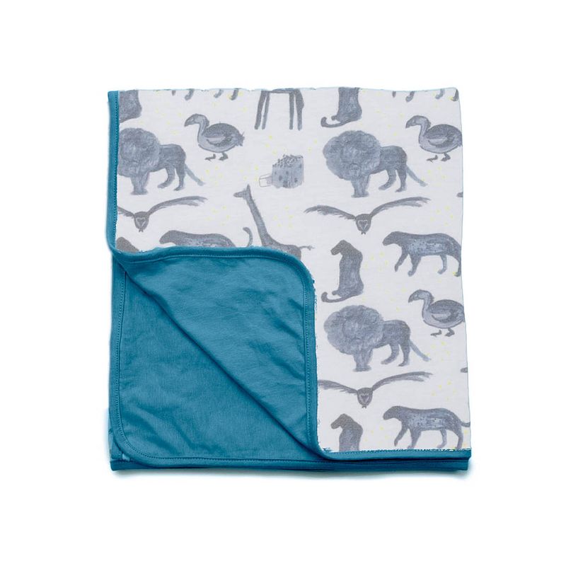 Foto van Snoozebaby organische wiegdeken storm blue - 75x100 cm