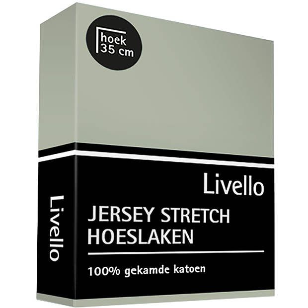 Foto van Livello hoeslaken jersey mineral 180 x 200 cm