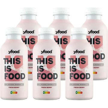 Foto van Yfood gebalanceerde drinkmaaltijd fresh berry 6 x 500ml bij jumbo