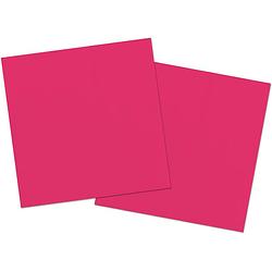 Foto van 40x stuks servetten van papier fuchsia roze 33 x 33 cm - feestservetten