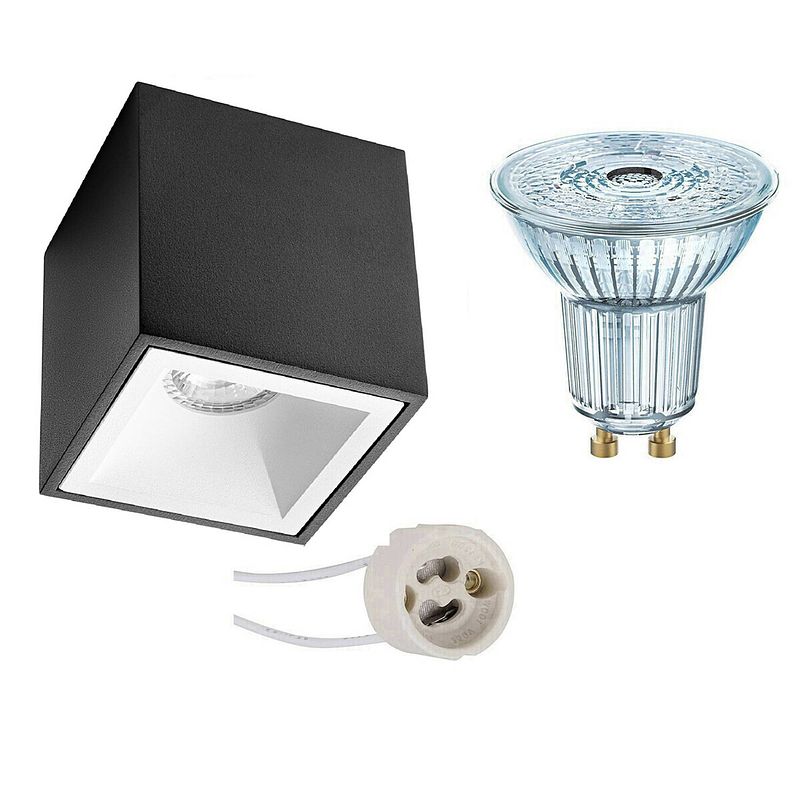 Foto van Opbouwspot set - osram parathom par16 927 36d - pragmi cliron pro - gu10 fitting - dimbaar - opbouw vierkant - mat